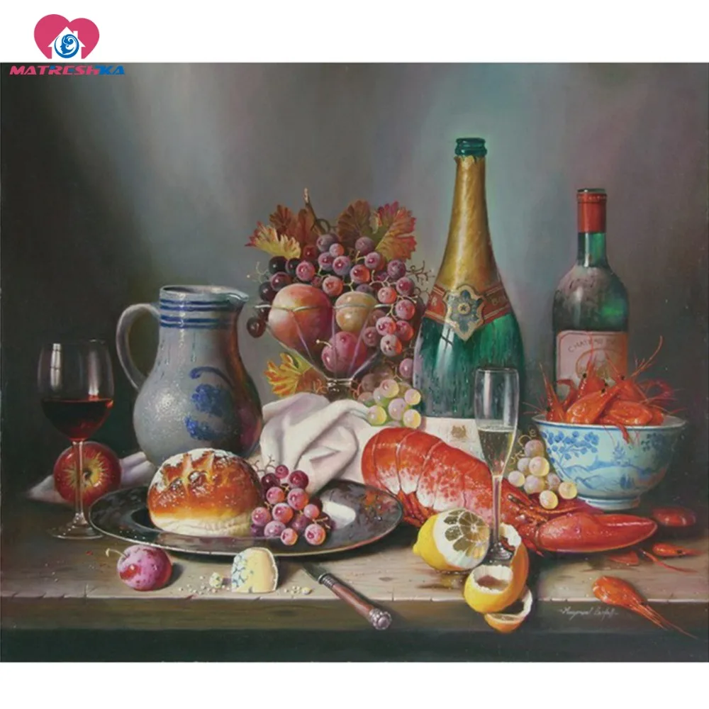 Бриллиантовая украшающая картина для бутылки вина грейпфрут Алмазная мозаика