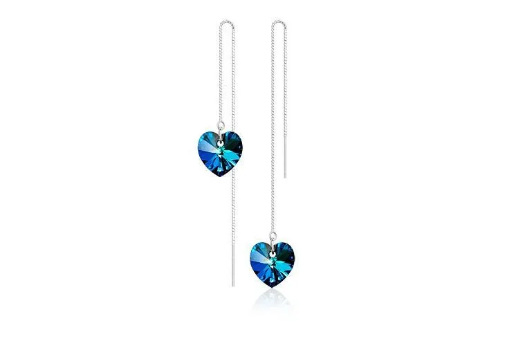 Женские длинные серьги гвоздики из серебра 925 пробы|jewelry 8|jewelry jewishday good |