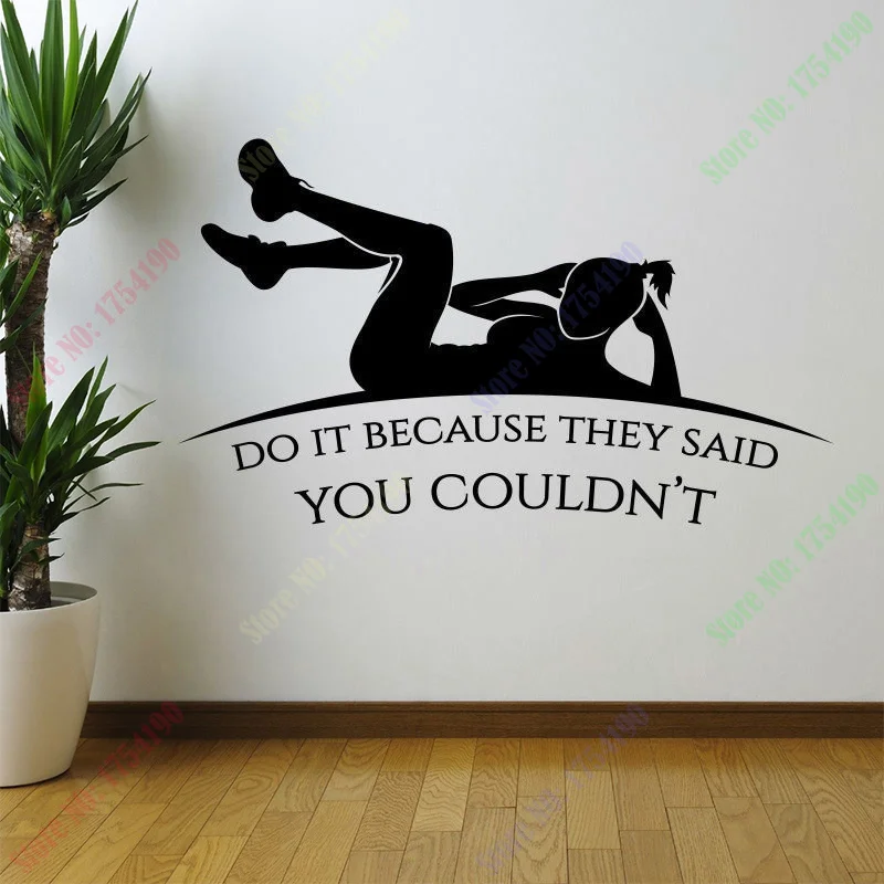

Sale 57X97cm Hot Fitness Motivation Quote Wall Art Sticker Decal DIY Home Decoration Decor Wall Mural Removable Bedroom Stickers