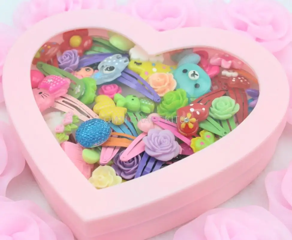 Милые заколки для волос ручной работы из каучука 100 шт. подарок с смешанным