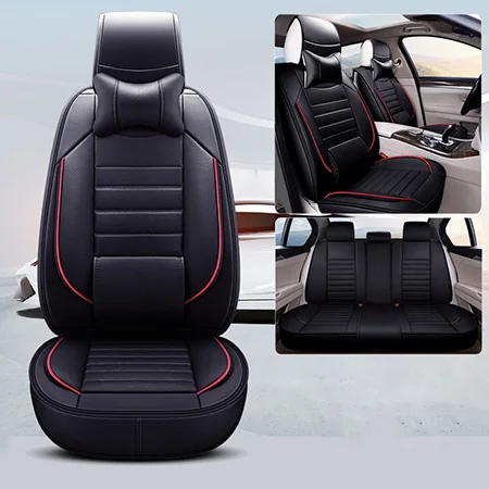 Black Comfortable Высококачественные кожаные универсальные чехлы для автомобильных сидений для Kia Borrego cadenza carens карнавальный ceed cerato 2 forte - Название цвета: Black Comfortable