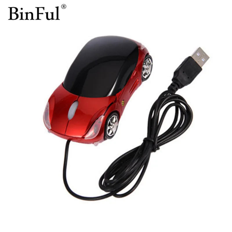 BinFul 1600DPI форма мини-автомобиля USB оптическая проводная мышь инновационная 2 фары