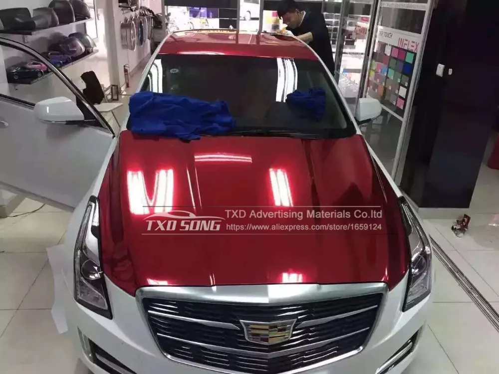 Высококачественная эластичная хромированная зеркальная красная пленка 7