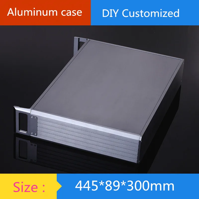 DIY корпус усилителя 445*89*300 мм 2U алюминиевый усилитель шасси/инструменты шасси/AMP