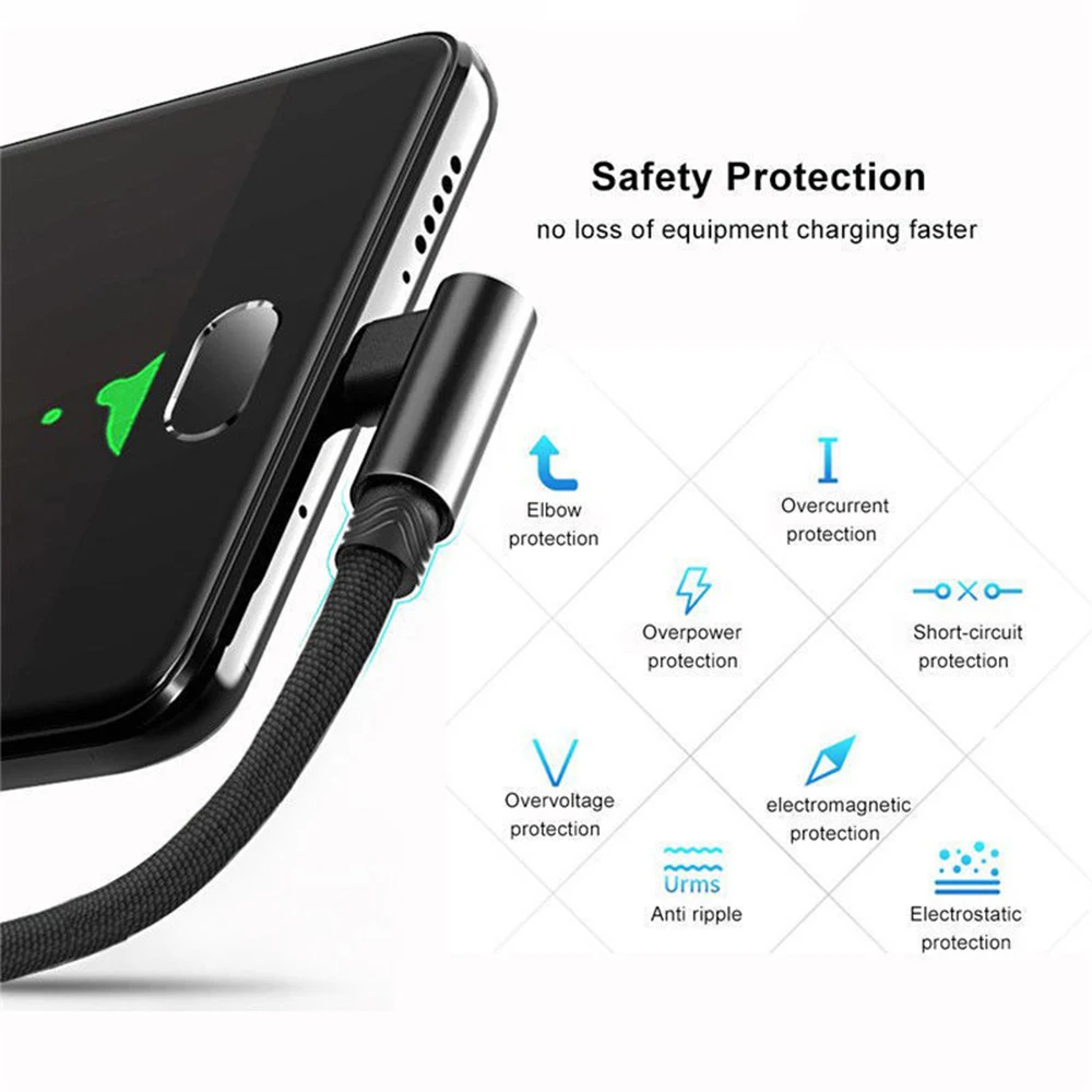L Форма 1/2/3M Micro Зарядка через usb кабель Нейлон Плетеный Micro-Тип usb-C кабель быстрая зарядки шнур для samsung Xiaomi Android IOS