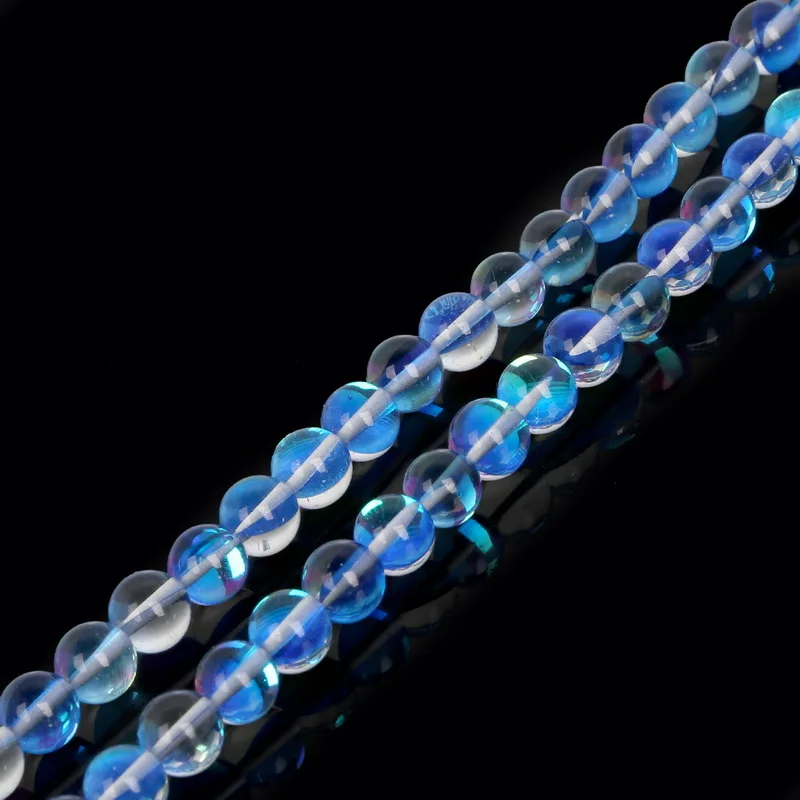 Оптовая продажа 8 мм Разноцветные природные трещины Кристальные круглые бусины 15