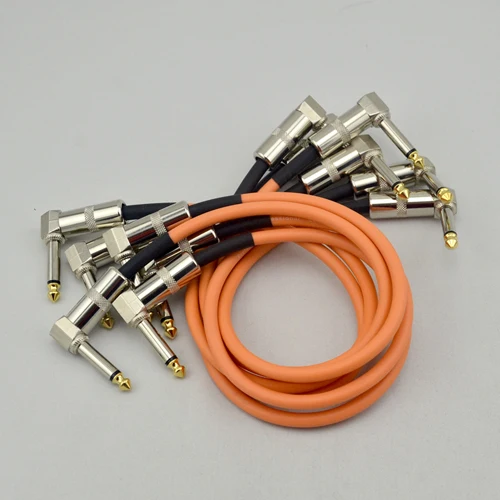 Orange 6 X гитарные эффекты педаль кабель патч-корд 30 см с 1/4 ''прямоугольный разъем Jack 6,35 мм для гитары бас Запчасти - Цвет: Orange