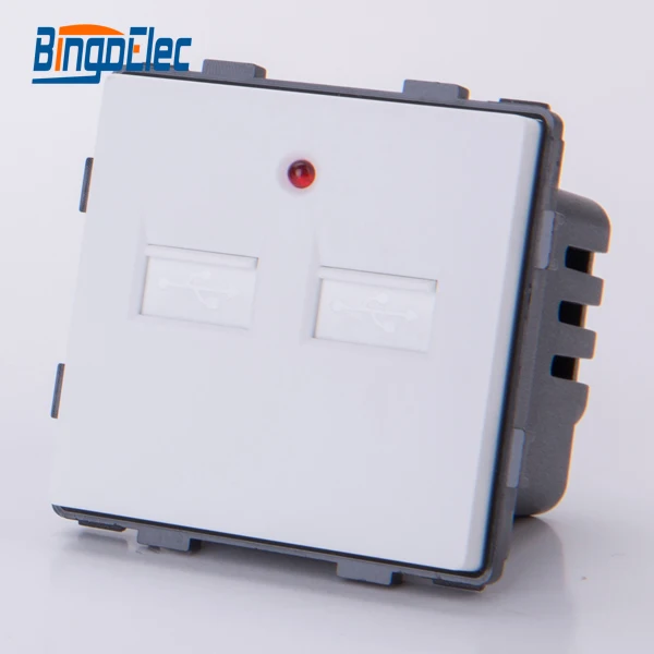 white CE Сертификация 3 цвета ЕС и Великобритании стандартный разъем Dual USB настенная розетка, выход 5V 3.1A, CE, горячая распродажа - Тип: white
