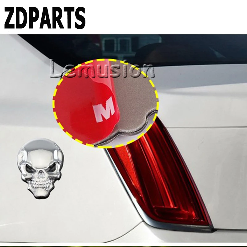 ZDPARTS 3D крутой металлический череп из цинкового сплава стикер для стайлинга