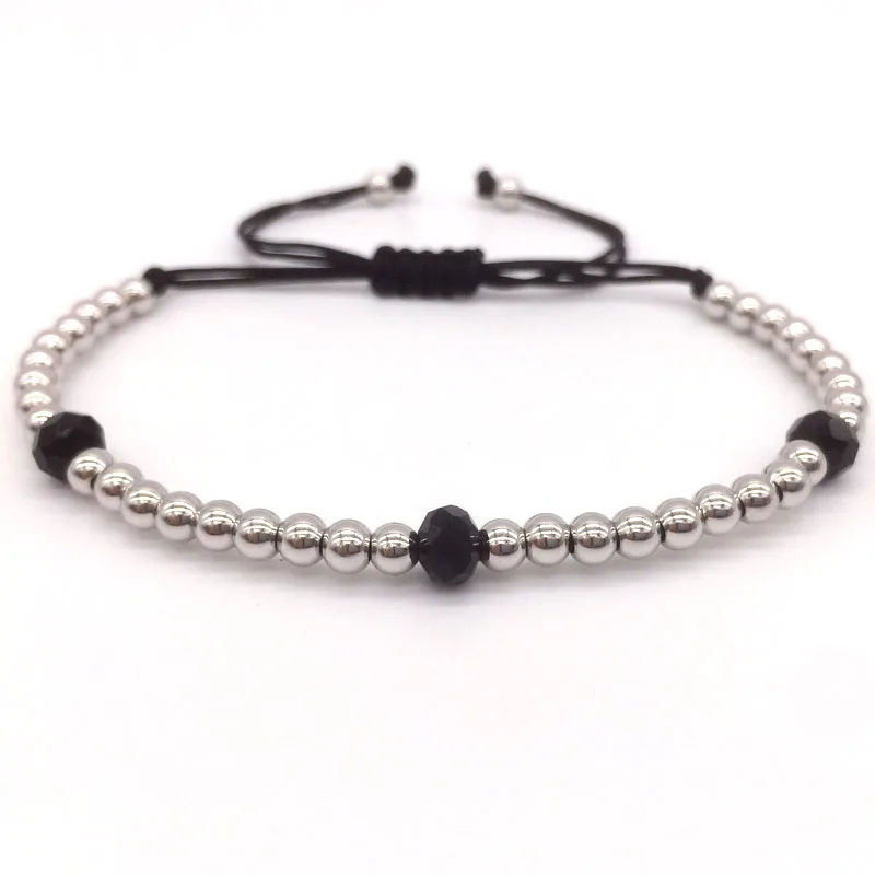 1 NAIQUBE New Design Brand Men Bracelet Prismatic Stone Beads&4MM copper Beads Braided Macrame Bracelet Jewelry Gift - Окраска металла: 1