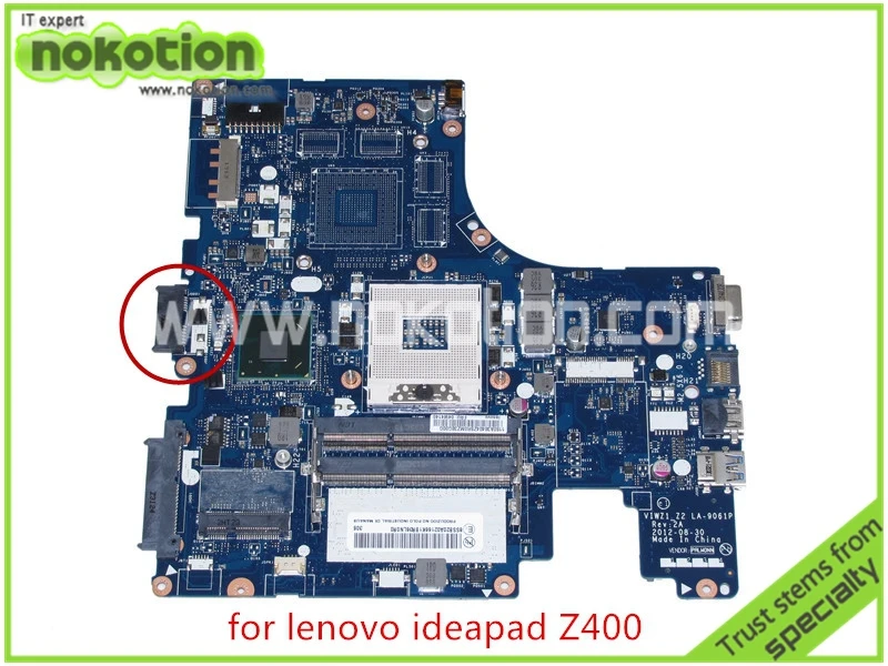 

NOKOTION VIWZ1 Z2 LA-9061P Rev 2A материнская плата для lenovo Ideapad Z400 материнская плата для ноутбуков FRU 04W4140 intel HD4000 HM76 14''