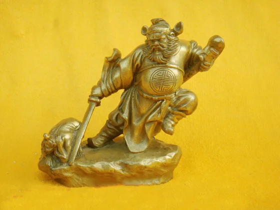 Китайский изгонщик Чжун Куй Бронзовая Статуя Статуэтка 4 &quotH медное украшение