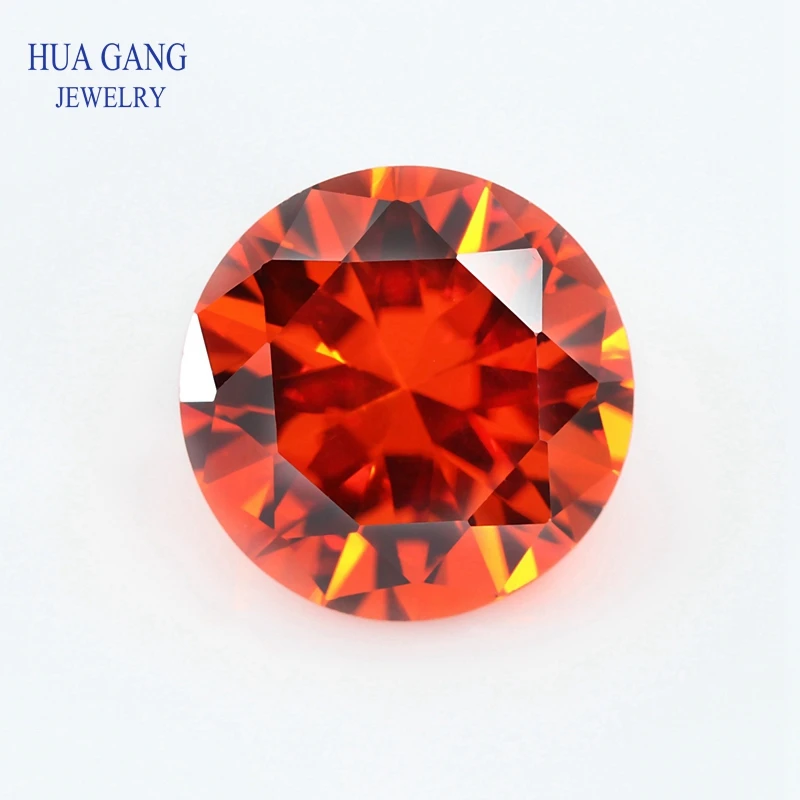 Orange Cubic Zirconia 11~20mm Round Shape 5A Brilliant Cut Loose CZ Stone Synthetic Gems For Jewelry Free shipping | Украшения и