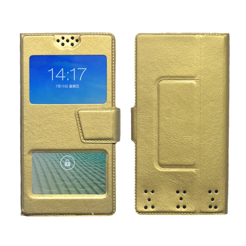 Чехол dower me с двойным окошком Универсальный флип-чехол для Телефона Fly Cirrus 11 (FS517) -