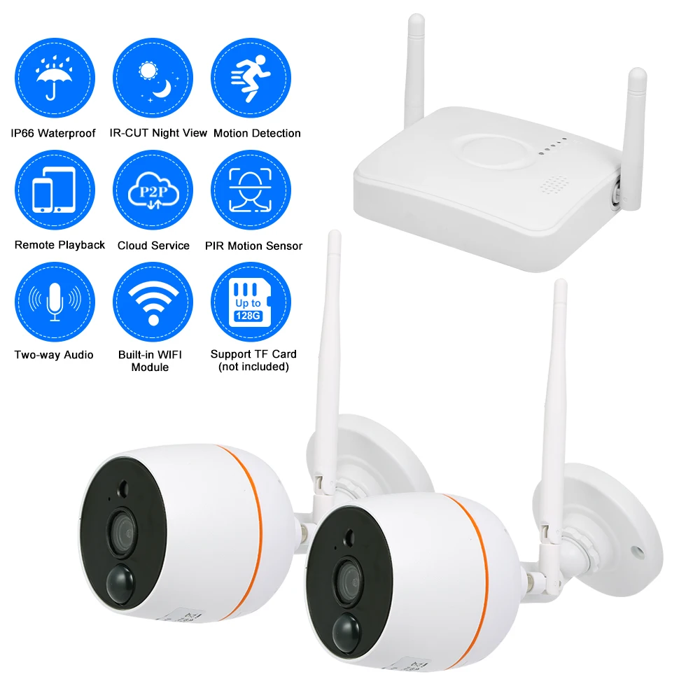 Комплект видеорегистратора 4 канала Wi Fi 1080P|Система наблюдения| |