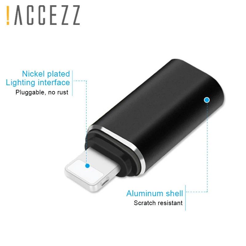 ACCEZZ для Apple USB адаптер типа OTG-C для освещения для Apple адаптер для iphone X XS XR 8 7 6 5 6S Plus синхронизация зарядное устройство конвертер