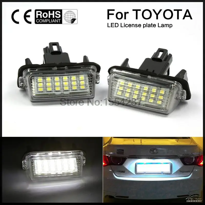 2 шт. Автомобильный светодиодный номерной знак для Toyota Camry YARISL EZ VIOS COROLLA LEVIN 12v|Фара
