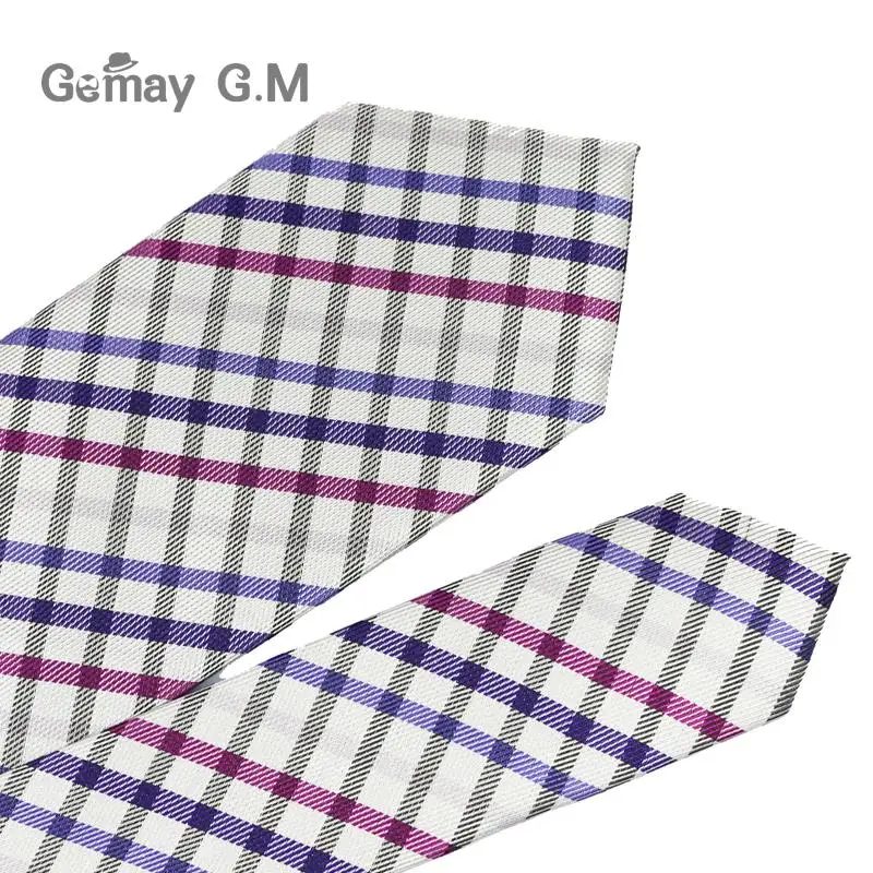 Новый классический галстук в английском стиле жаккардовый тканый клетку из