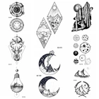 Временная татуировка, черная, стойкая, с геометрическим узором, женский боди-арт, водостойкая, мужская, Лунная