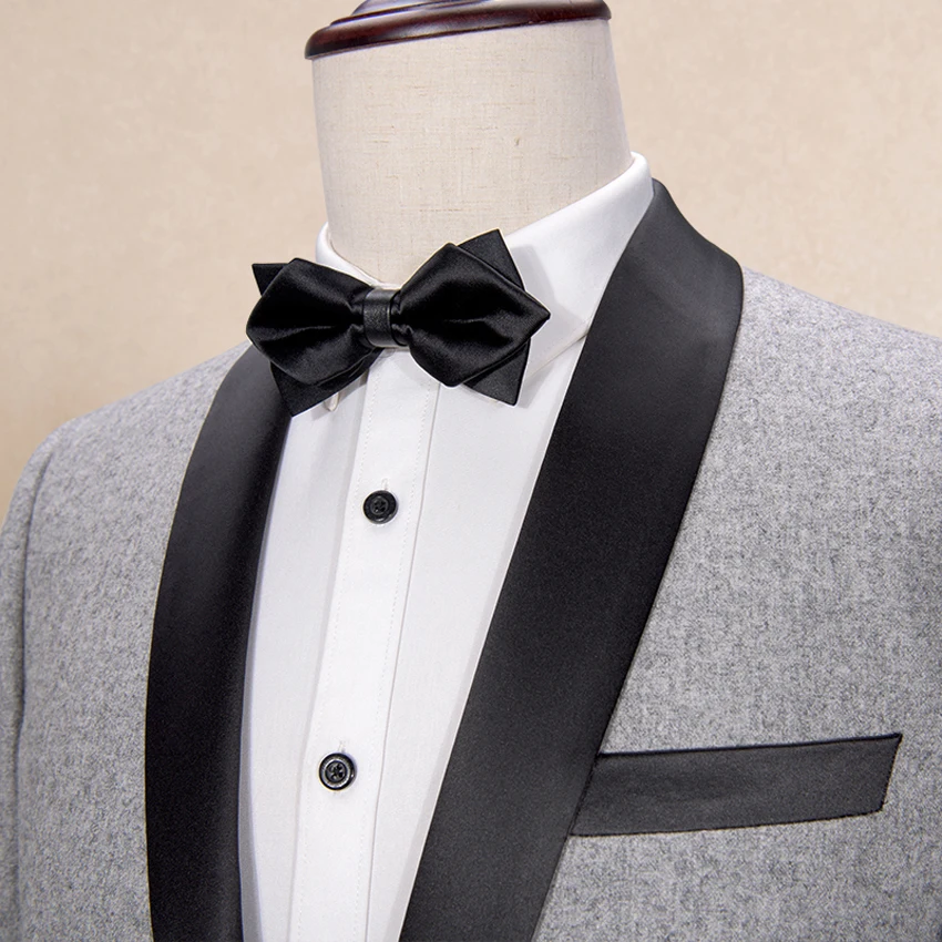 Новинка свадебные костюмы для мужчин из искусственной шерсти с черными брюками