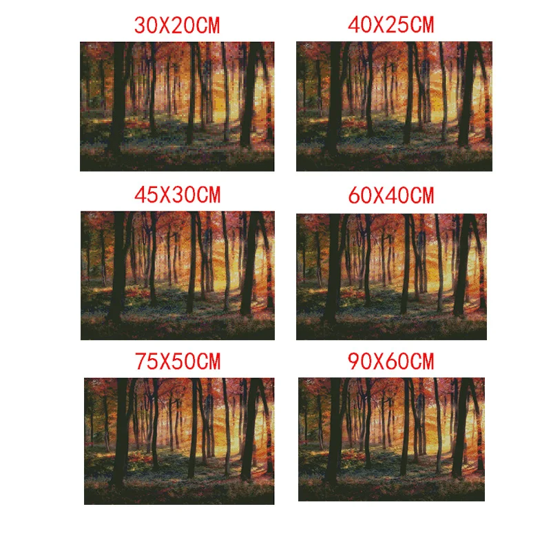 Алмазная вышивка 3D DIY Осенняя пейзаж Картина квадратная картина крестиком