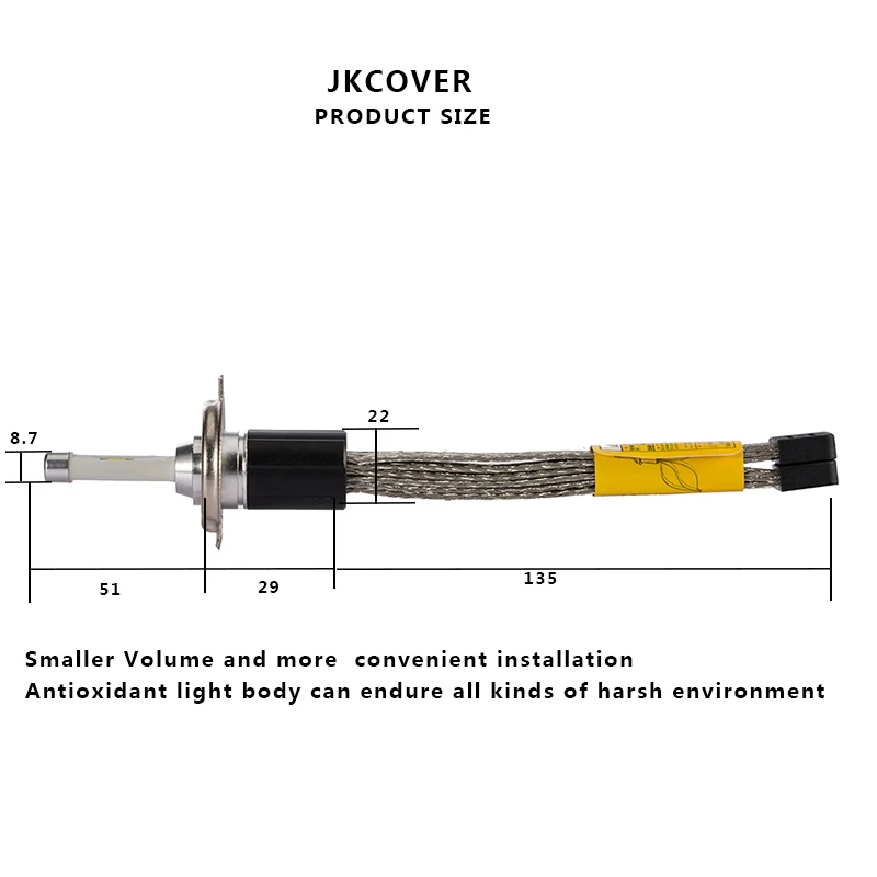 JKCOVER Автомобильная фара светодиодный H7 H11 H1 H13 H3 9004 9006 9005 9012 80 Вт 6000K 9600LM фонарь для авто h4 фонарь| |