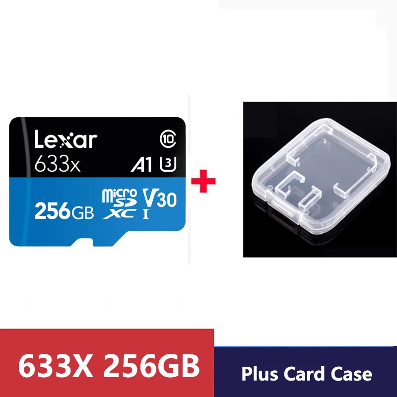 633X-256G-Plus-Case Флешка Lexar Micro SD 128 GB 256 gb 16 GB 32 ГБ Памяти высокоскоростная карта до Max 95 м/с 64 Гб Class10 микро сд картао де memoria TF флэш-карты - Емкость: 633X-256G-Plus-Case