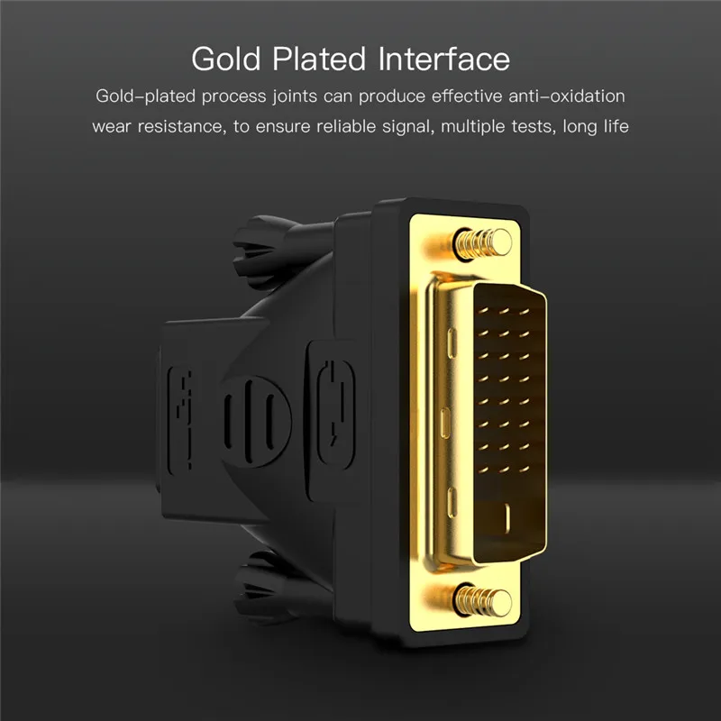 24K позолоченный DVI в HDMI конвертер 1080P HDMI Женский в DVI 24+ 1 Мужской Кабель-адаптер для монитора ПК проектор