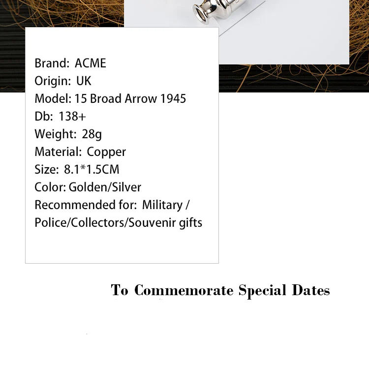 ACME1945 Ограниченная серия столичный полицейский свисток металлический свисток для выживания кулон сувенир модные аксессуары