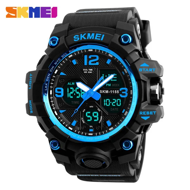 SKMEI 1155 спортивные часы мужские лучшие брендовые роскошные Цифровые светодиодный