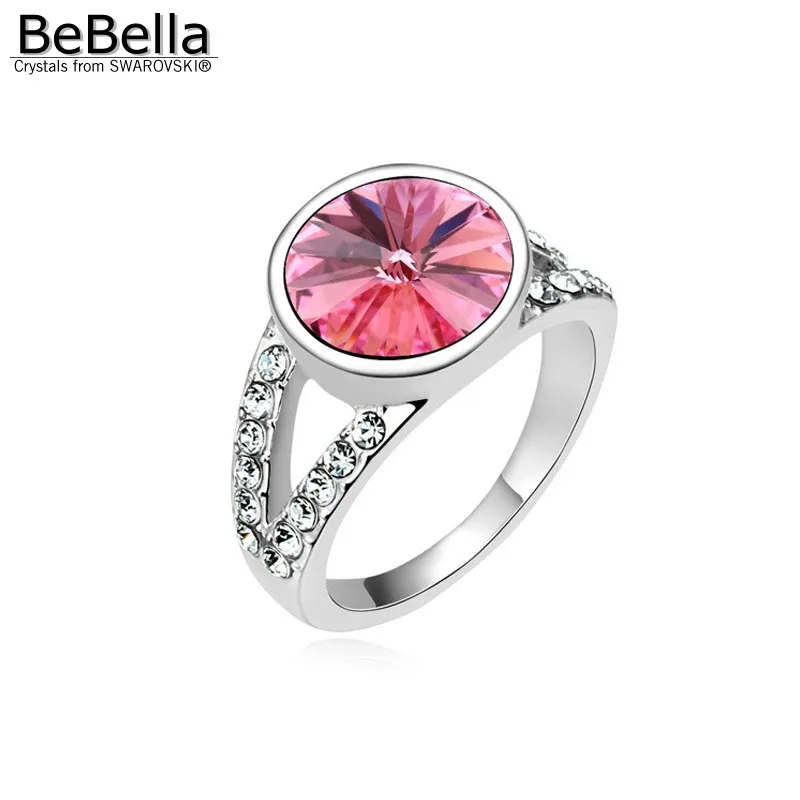 Женское кольцо с кристаллами BeBella круглое на палец Swarovski|women rings|crystal ring womencrystal rings