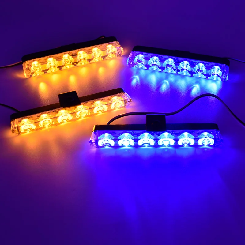 2 Yellow 2 Blue 4x6 Led скорая помощь полицейский светильник DC 12 В автомобильный светильник мигающий пожарный аварийный светильник s DRL дневная пробежка мигающий Предупреждение льный светильник - Цвет: 2 Yellow 2 Blue