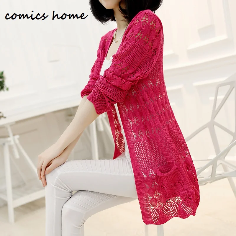 Новинка 2016 весна осень мода женский корейский жакет свитера пальто цвет длинный