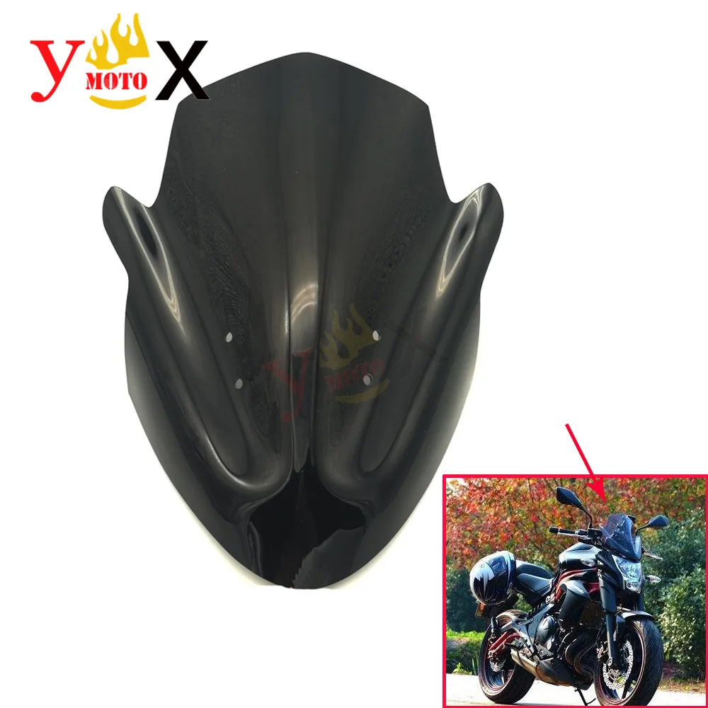 Motorcycle Black ABS Windscreen Windshield Front Deflector Airflow For Kawasaki ER-6N ER6N 2012 2013 2014 12 13 14