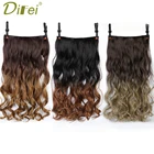 24 дюйма длинные вьющиеся черно-серые женские волосы высокотемпературные синтетические волосы Омбре наращивание волос на клипсе DIFEI