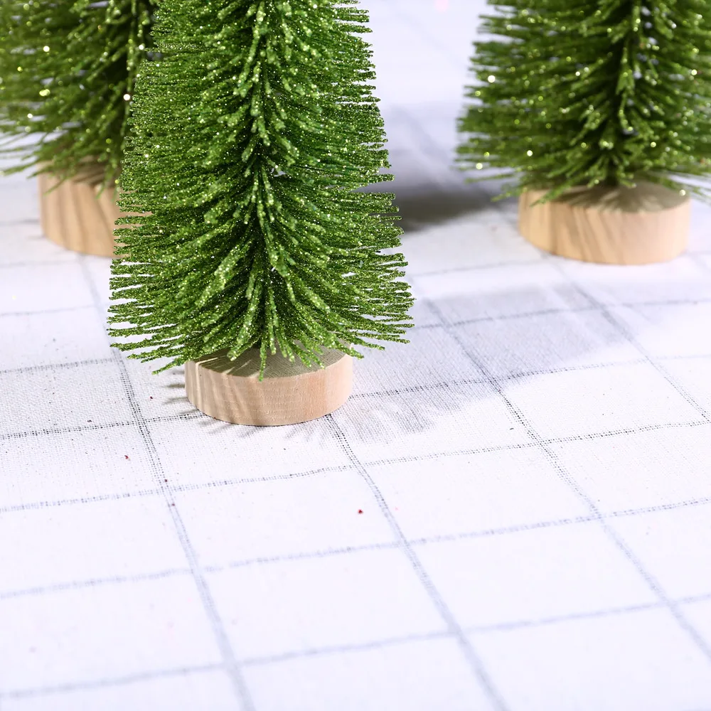 1 шт маленький DIY рождественская елка светильник искусственная сосна дерево мини щетка для бутылок из сизаля Рождественская елка Санта, снег, мороз дом# QQ