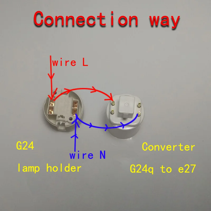 G24 к E27 адаптер, 4 контакта G24q к E27 держатель лампы конвертер, g24q-1, g24q-2, g24q-3, Gx24q-1, Gx24q-2, Gx24q-3 к E27lampenstar
