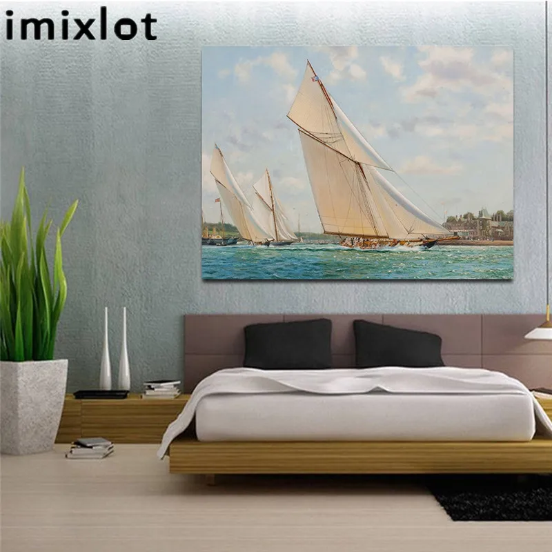 Imixlot лодка ближе Искусство Холст Живопись классический стиль плакат Настенные