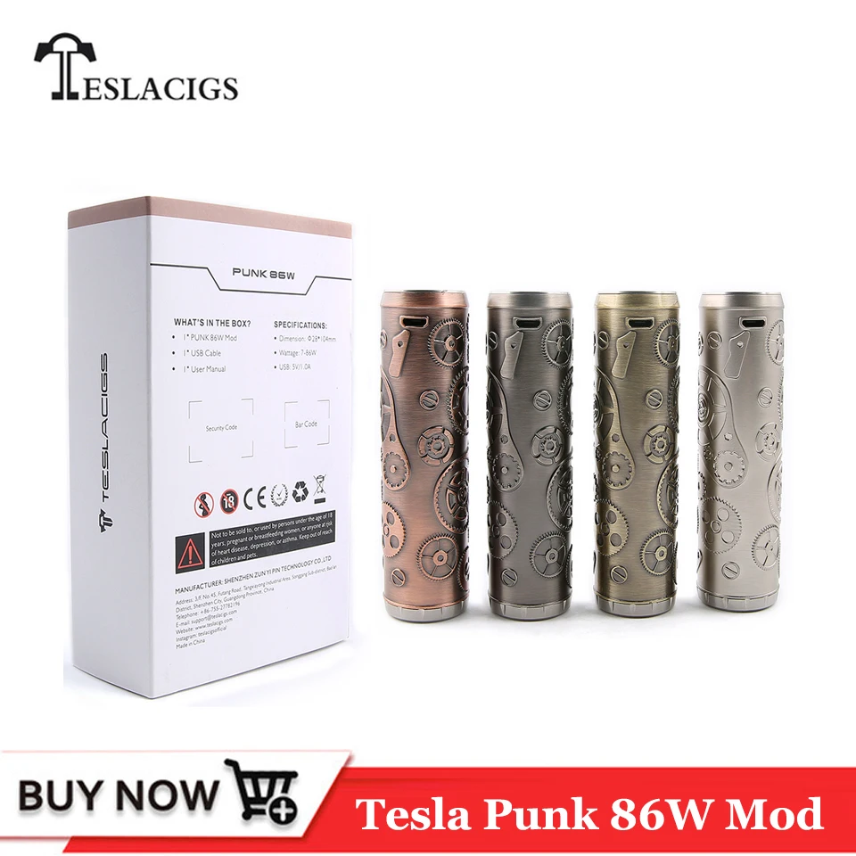 Оригинальный Tesla Punk 86W Mod Teslacigs Max подходит для аккумуляторов 18650 в стиле панк Vape