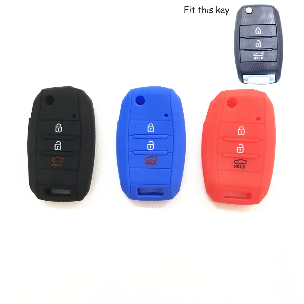 

Silicone Key Cover Case Shell Bag Wallet Car Keychain For Remote Control For KIA RIO K2 K5 Sportage R Forte CERATO accessories
