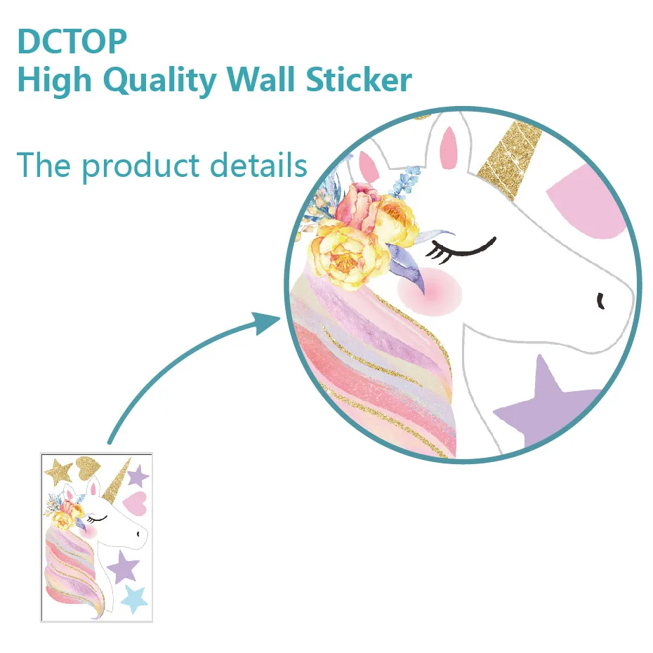 Милый Элегантный женский свет единорога настенный переключатель наклейка на