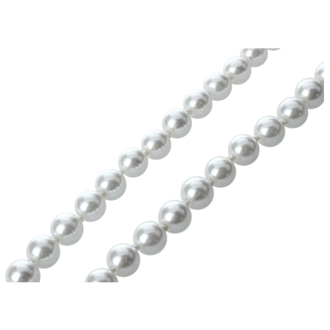 

Hot Sale Long White Round Glass Faux Pearl Ball Beads Necklace HOT