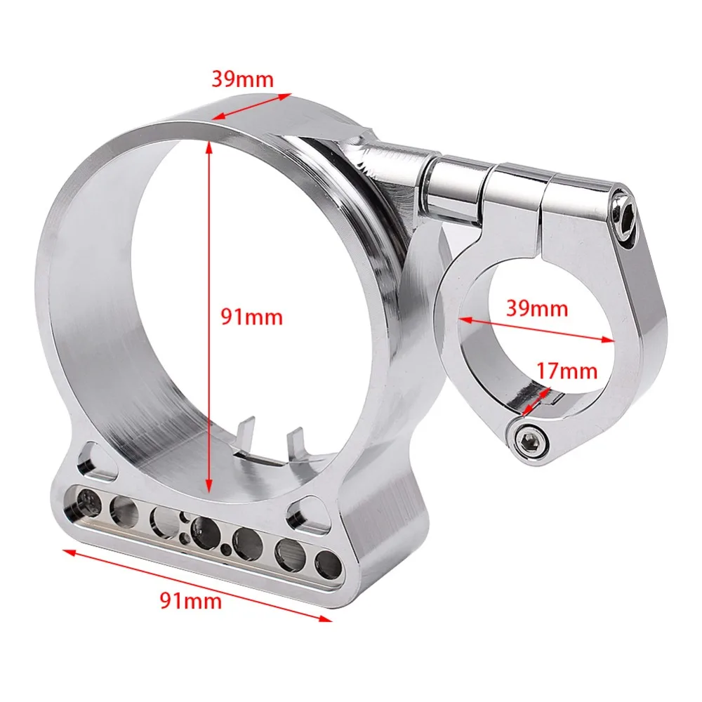 Кафе гонщик черный хром CNC Боковое крепление Speedo передислокационный кронштейн