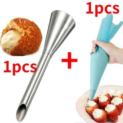2pcs 1/2шт кондитерский мешок силиконовый кондитерский мешок для глазури Крем кондитерский мешок насадка для украшения торта инструменты для украшения торта помадка - Цвет: 2pcs