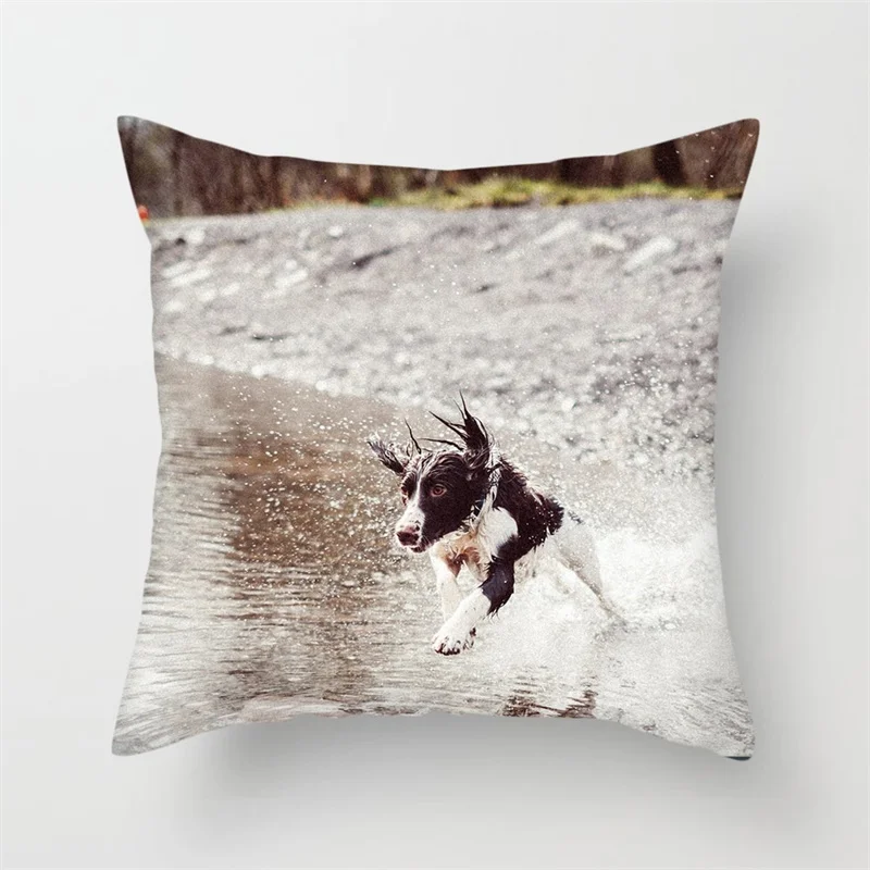 Fuwatacchi симпатичная наволочка для собаки диванной подушки дивана спальни льняная