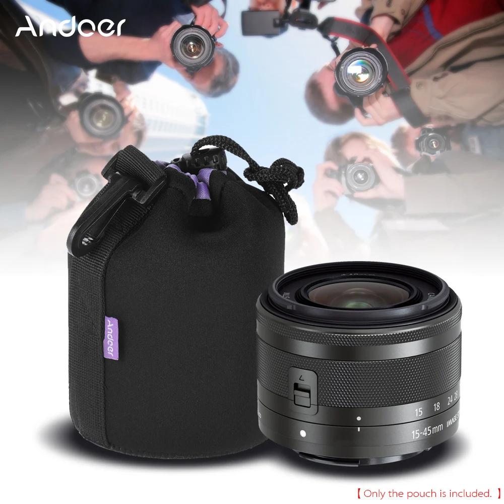 Andoer противоударный Водонепроницаемость DSLR объектива сумка очень толстая мягкая защитная сумка для Canon Nikon Sony Tamron объектив