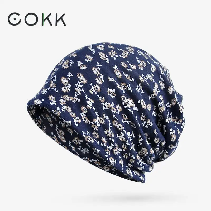 Женские зимние шапки COKK шапка тюрбан с цветочным рисунком для девушек женская