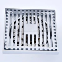 drains 1010cm polished chrome shower drain bathroom square cover anti odor hair strainer balcony floor drain zhr072
