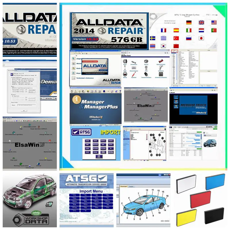 2020All данные автосервис программного обеспечения v10.53 Alldata и mit/chell 2015 + яркая