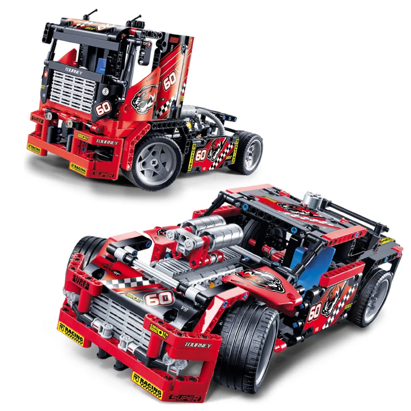 608 шт. Technic Racing Truck Car 2 в 1 Наборы кубиков строительных блоков для модели